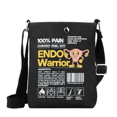 Imagem de WSNANG Endometriose Presente Endo Fita Amarela Inspirada Bolsa Mensageiro Endo Warrior Bolsa tiracolo Presente de Doença Crônica, Endo Warrior, Moderno