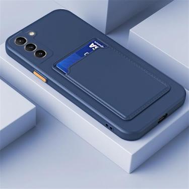 Imagem de Capa tipo carteira TPU de silicone macio com slot para cartão para Samsung S24 S23 S22 S21 S20 FE Plus Ultra Note 20 A54 A34 A24 A15 A25 A35 A55 4G 5G, azul marinho, para Note 20 U