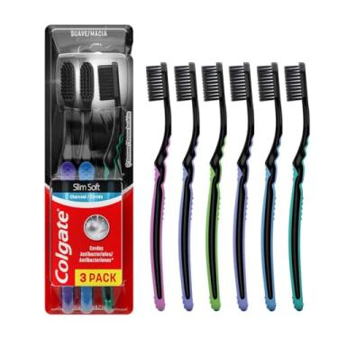 Imagem de Escova de Dente Colgate Slim Soft Black Com Infusão de Carvão 6 unid
