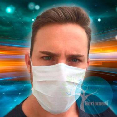 Imagem de mascaras descartáveis tnt TRIPLA CAMADA COM CLIP NASAL HORTOMEDI COR B