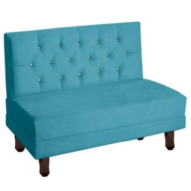 Imagem de Sofá Canto Italy Veludo Azul Turquesa - Montanaris Decor - MD MONTANAR