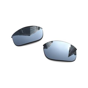 Imagem de Lentes de reposição polarizadas de 1,6 mm para óculos de sol Oakley Flak Jacket OO9008 63 mm, proteção UV, lentes espelhadas escuras, peças de reparo e kit (cromado prateado)