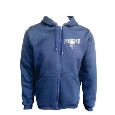 Imagem de Blusa Moletom Plus Size Masculino Punisher Capuz e ziper XG ao XG8, Az