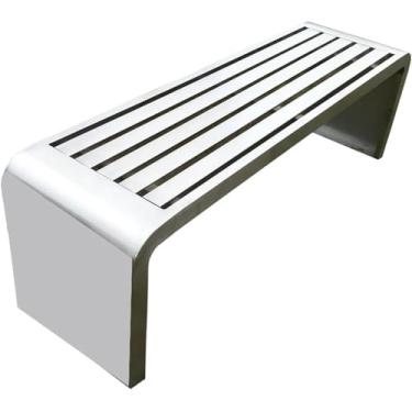 Imagem de Bancos Ao Ar Livre à Prova De Intempéries Folga Material De Aço Inoxidável, Bancos De Jardim Para Exteriores Sem Costas, Para Jardim De Parque, Pátio E Lounge, 120 * 40 * 45cm