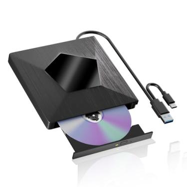 Imagem de mthstec Unidade Blu-Ray externa, gravador de Bluray externo com USB 3.0 e Type-C, leitor de CD DVD externo Blue Ray, unidade externa Bluray para PC, unidades Blu-Ray externas para Windows XP/7/8/10/11