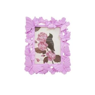 Imagem de Porta Retrato Borboletas Rosa Enfeite Decoração Foto 13X18Cm - Taimes