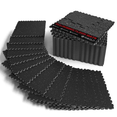Imagem de Piso de ginástica Mikolo, 1,4 cm de espessura, 12 ladrilhos, espuma EVA de 48 pés quadrados