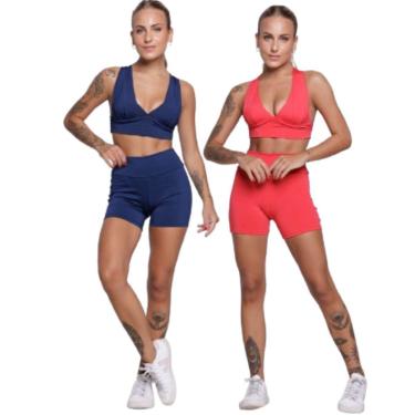 Imagem de KIT 2 Conjunto Top Bojo E Short Suplex Serra e Mar Moda Fitness-Feminino