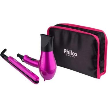 Imagem de Kit Travel Shine Philco Secador Chapinha e Bolsa