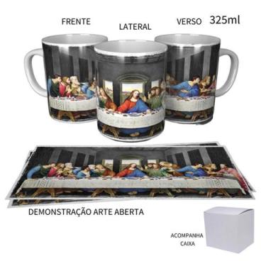 Imagem de Caneca 325ml Religiosa Santa Ceia Última Ceia Católica - LARANJA E MIM