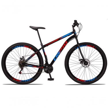 Imagem de Bicicleta Aro 29 Aço Carbono 21v Cripto Freios A Disco Garfo - Preto/azul E Vermelho - 17 Preto/azul E Vermelho