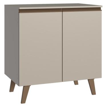 Imagem de Balcão de Cozinha 80 cm 2 Portas Com Pés Crema Nice Madesa