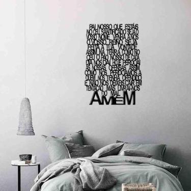 Imagem de Quadro Decorativo Branco Oração Pai Nosso 3Mm Vazado - Mdf - Decoarts