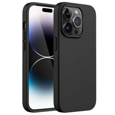 Imagem de JETech Capa de Silicone para iPhone 14 Pro Max 6,7 Polegadas, Case Protetora para Corpo Inteiro com Toque Suave e Sedoso, Capinha à Prova de Choque com Forro de Microfibra (Preto)