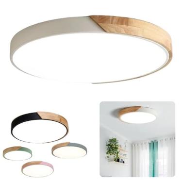 Imagem de Luminária LED Gourmet Redonda Plafon 3 Tons de Luz Ambientalista Sala Corredor Escritório Colorida Bivolt (Branco)