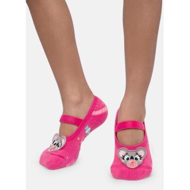 Imagem de Meia Sapatilha Puket com Antiderrapante Menina Coala Pink 23 a 33, Pin