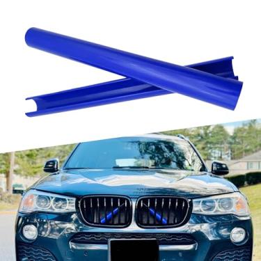 Imagem de ZBGUN 2 Peças De Faixas Decorativas Para Inserções Grade Carro, 12,9 Pol X 1,1 Pol, À Prova D'Água, Durável, Abs, Acessórios Capas Frontais Veículos, Compatível Com Bmw 3 4 5 6 7 Series X1 X2 X3 X4