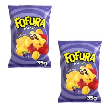 Imagem de Kit 100 Salgadinho Churrasco Fofura Concha lucky 35g - Genérica