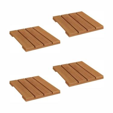 Imagem de Conjunto 4 Decks 40cm X 40cm Madeira Maciça Natural