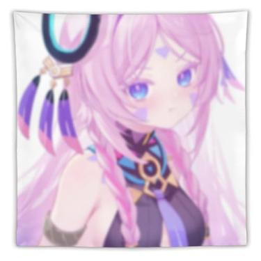 Imagem de LIEGBMEU Tapeçaria de biquíni sexy anime menina 152.4 cm x 152.4 cm interior exterior parede colcha arte decoração de tapeçaria caprichosa, AF404