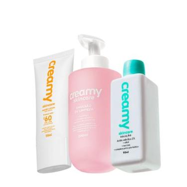 Imagem de Kit Creamy Skincare Emulsão de Limpeza Salicílico FPS60 Protetor Solar