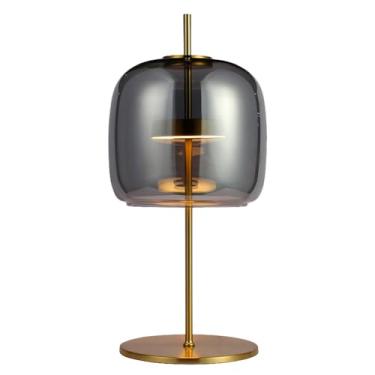 Imagem de ABAJUR MIA DOURADO E FUME (D)26CM (A)55CM 1X1W 3000K 300LM LED