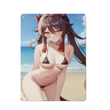 Imagem de Pôster de arte Hot Sexy Anime Girl Cartaz de estanho Vintage Wall Art Decor Poster 30,5 x 40,6 cm, AC016