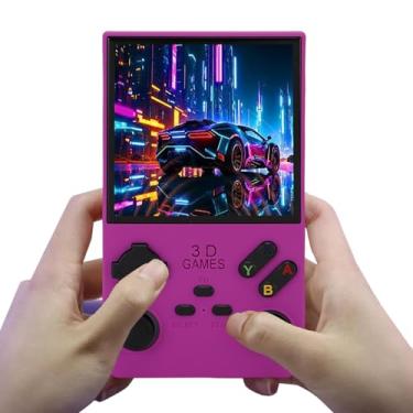 Imagem de Luocute Console de Jogos Retro Portátil, Armazenamento de 256 GB, Resolução 720x720, Bateria de 4000mAh, Com 45 Emuladores para Desempenho Suave, Tela HD de 4,0 in, 4 RK3326 Processador (Roxo)