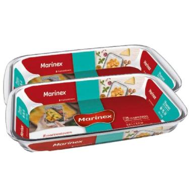 Imagem de Kit 2 Assadeira Retangular 2,9L Grande Marinex - Nadir Figueiredo