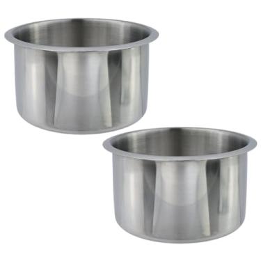 Imagem de Dnyta 2 peças de suporte de copo de aço inoxidável de 10,4 cm x 5,8 cm, substituição de suporte de copos reclinável de sofá de metal, suportes de copo de mesa de pôquer, para mesa, sofá, barcos, banco