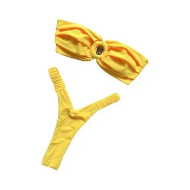 Imagem de Conjunto De Biquíni Micro Sexy Feminino Com Bojo Push Up, Tanga Brasil