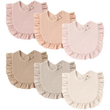 Imagem de Baby Bib MairMore Muslin Bandana Drool Bibs, pacote com 6 unidades uni