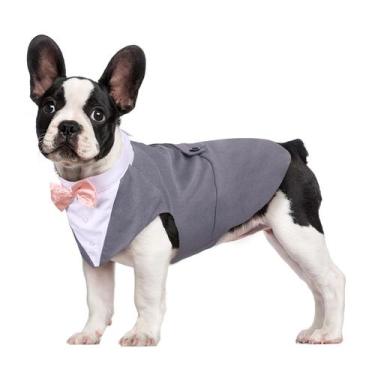 Imagem de Conjunto de roupa de smoking e bandana para cães Kuoser para cães gran