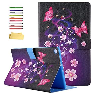 Imagem de UUcovers Capa para tablet Samsung Galaxy Tab A7 de 10,4 polegadas, versão 2020/2022 (SM-T500/T505/T507/T503/T509), capa carteira com suporte e bolsos para cartões, capa à prova de choque, flor de