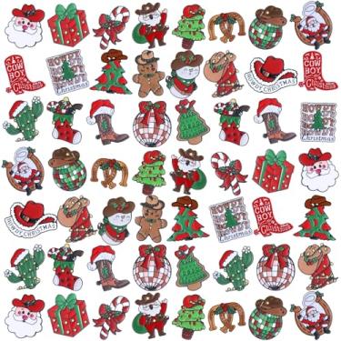 Imagem de Hoteam 60 alfinetes esmaltados de Natal em massa de inverno broche de gengibre Papai Noel boneco de neve verde limão broche de bengala doce para chapéu, mochila, pano, lembrancinha de festa, decoração