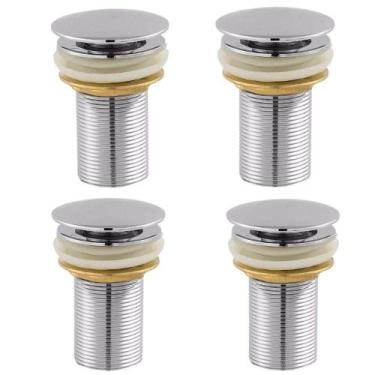 Imagem de Kit 4 Válvula Click Lavatorio 1 1/4 Metal Inox Cuba Tanque - Zrz