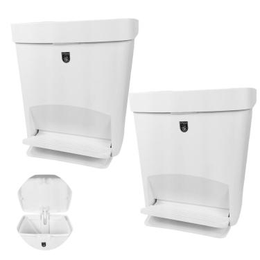Imagem de Kit 2 Lixeira 15 Litros Grande Com Tampa Pedal Plástica Cozinha Branco - Gambrage 40317...