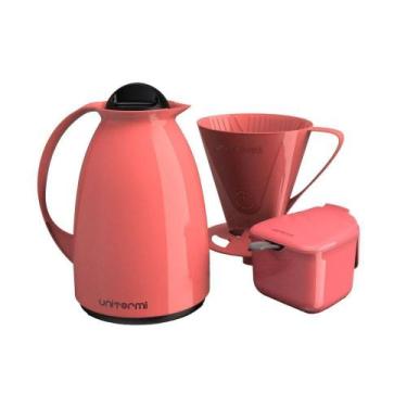 Imagem de Kit De Café Prático Rosa Açucareira Garrafa Térmica Filtro - OUTRAS MA