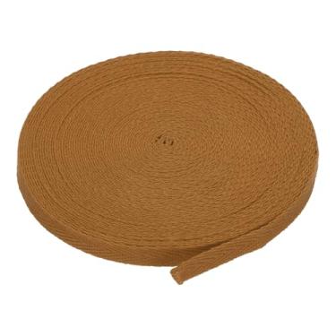 Imagem de DMiotech Fita de sarja de algodão de 1/4" (0,6 cm) 10 jardas fitas de algodão fita de encadernação fita de espinha de peixe marrom claro para artesanato DIY, roupas, costura, malha