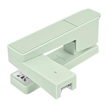Imagem de Grampeador giratório de braço oscilante - capacidade para 20 folhas, grampeador de mesa de rotação de 360 graus com 100 grampos - Grampeador antiderrapante para escritório, verde