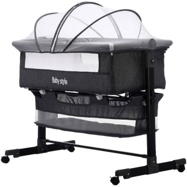 Imagem de Berço Infantil Portátil Moisés Co-Sleeper Bed Balanço Acoplado Cama com Mosquiteiro para Bebê Recém-Nascido Viagem 10kg