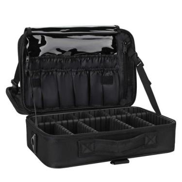 Imagem de Bolsa de maquiagem Relavel Travel Travel Train com divisórias ajustáve