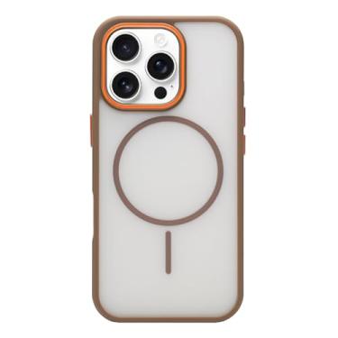Imagem de MVVKKY Capa de celular luxuosa fosca de TPU + capa rígida de PC magnética à prova de choque para iPhone 16 Pro (para iPhone 16 Pro/Desert)