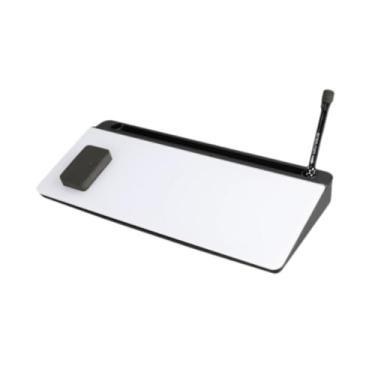 Imagem de harayaa Quadro branco de vidro, suporte para teclado de computador, mesa, com gaveta, quadro branco para material escolar, dormitório, sala de aula, Preto