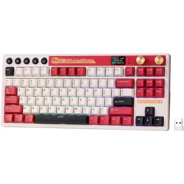 Imagem de Teclado Mecânico Royal Kludge RKM87 75%  Sem Fio Switch Bege