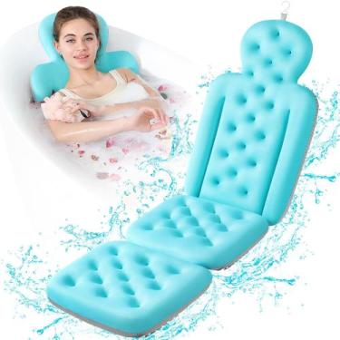 Imagem de Almofada de banho VEILS Luxury Full Body com 160 ventosas azuis