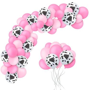 Imagem de Kit de Balões Bexigas Mesversário Fazendinha Vaquinha Milk Meu primeiro Mamá Decoração De Aniversário para Festa Menina Arco de Balões Bolas Balão Bexiga Arco Orgânico - Fácil de Montar