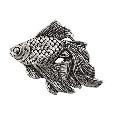 Imagem de Peixe dourado, broche de peixe chique, estanho, F106,1 1/5.1 cm, animal de estimação, aquário, alfinete de lapela, chapéu, alfinetes, broche, joias, presente, 100% feito à mão nos EUA, 200 desenhos de