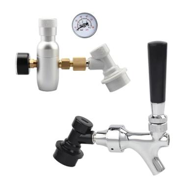 Imagem de Fabricação caseira de cerveja Home Brewery Beer Carbonation & Dispenser Combine Kit,Premium 0-60PSI Mini Co2 Regulator,Craft Beer Tap Acessórios para vinho(Type 2)