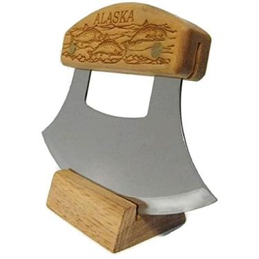 Imagem de Inupiat Eskimo Birch Alaska Cutlery Ulu Faca Salmão Peixe escolar